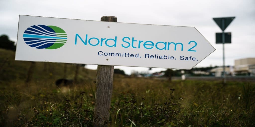 Επιγραφή που γράφει Nord Stream 2