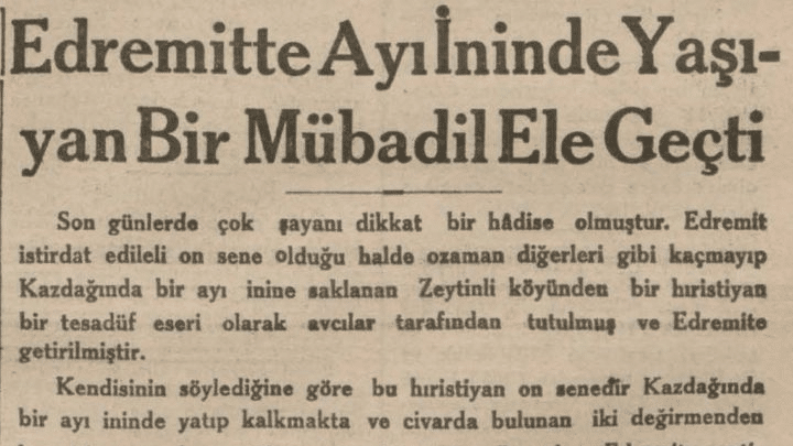 Το απόκομμα της τούρκικης εφημερίδας
