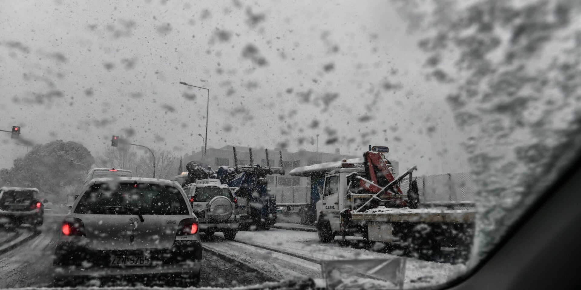 Χιονόπτωση στο δαχτυλίδι της Κηφισίας