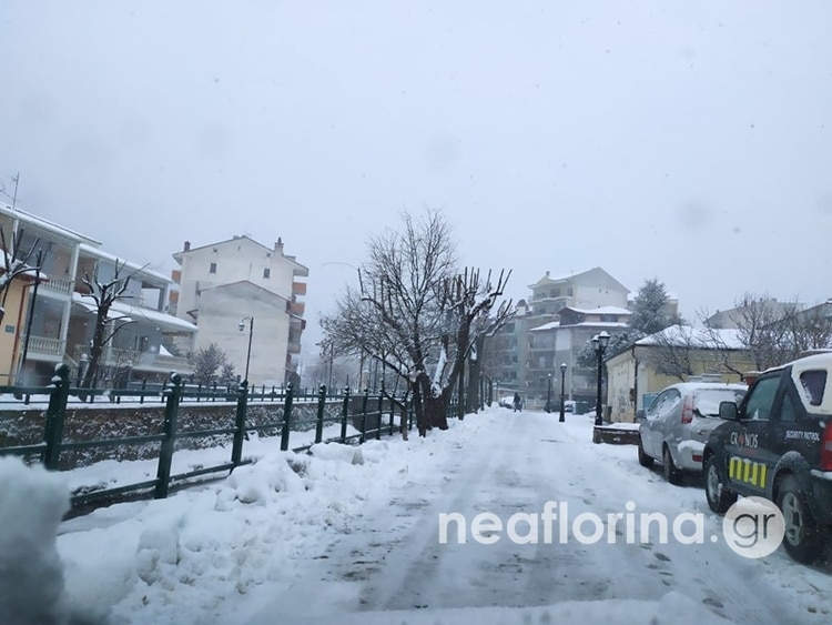 Εικόνα της χιονισμένης Φλώρινας