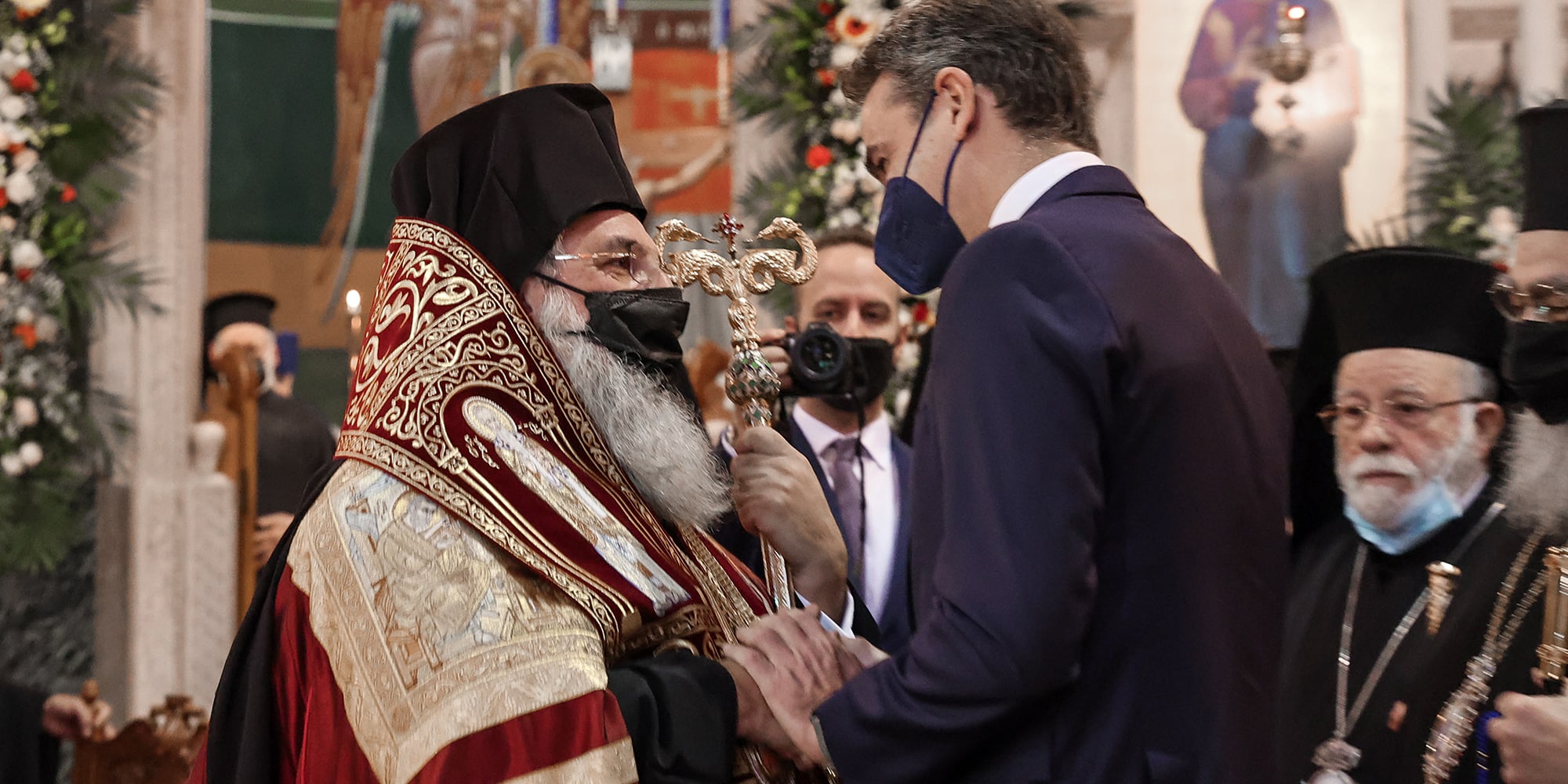 Ο Κυριάκος Μητσοτάκης στην Κρήτη, στην τελετή ενθρόνισης του νέου Αρχιεπισκόπους Κρήτης, Ευγένιου