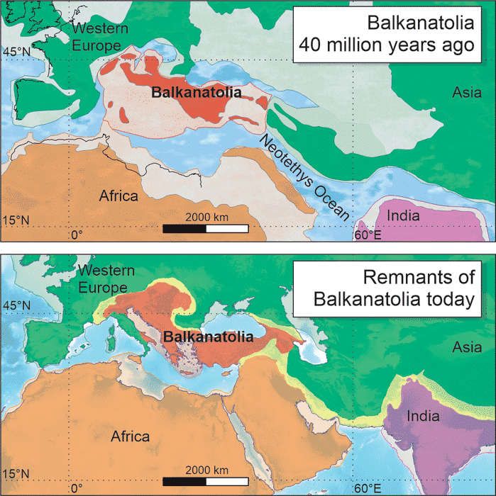 Χάρτης των ερευνητών που δείχνει την χαμένη ήπειρο, Βαλκανατολία