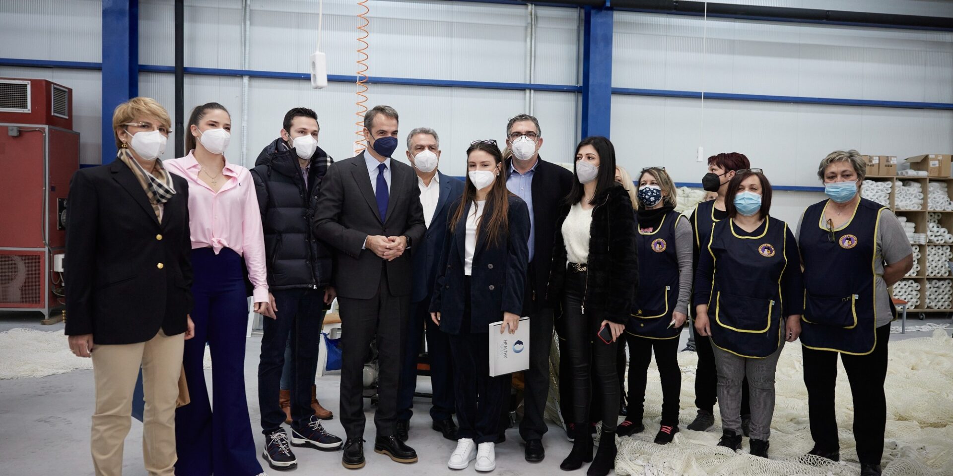 Ο Κυριάκος Μητσοτάκης στις εγκαταστάσεις της εταιρείας ΔΙΟΠΑΣ