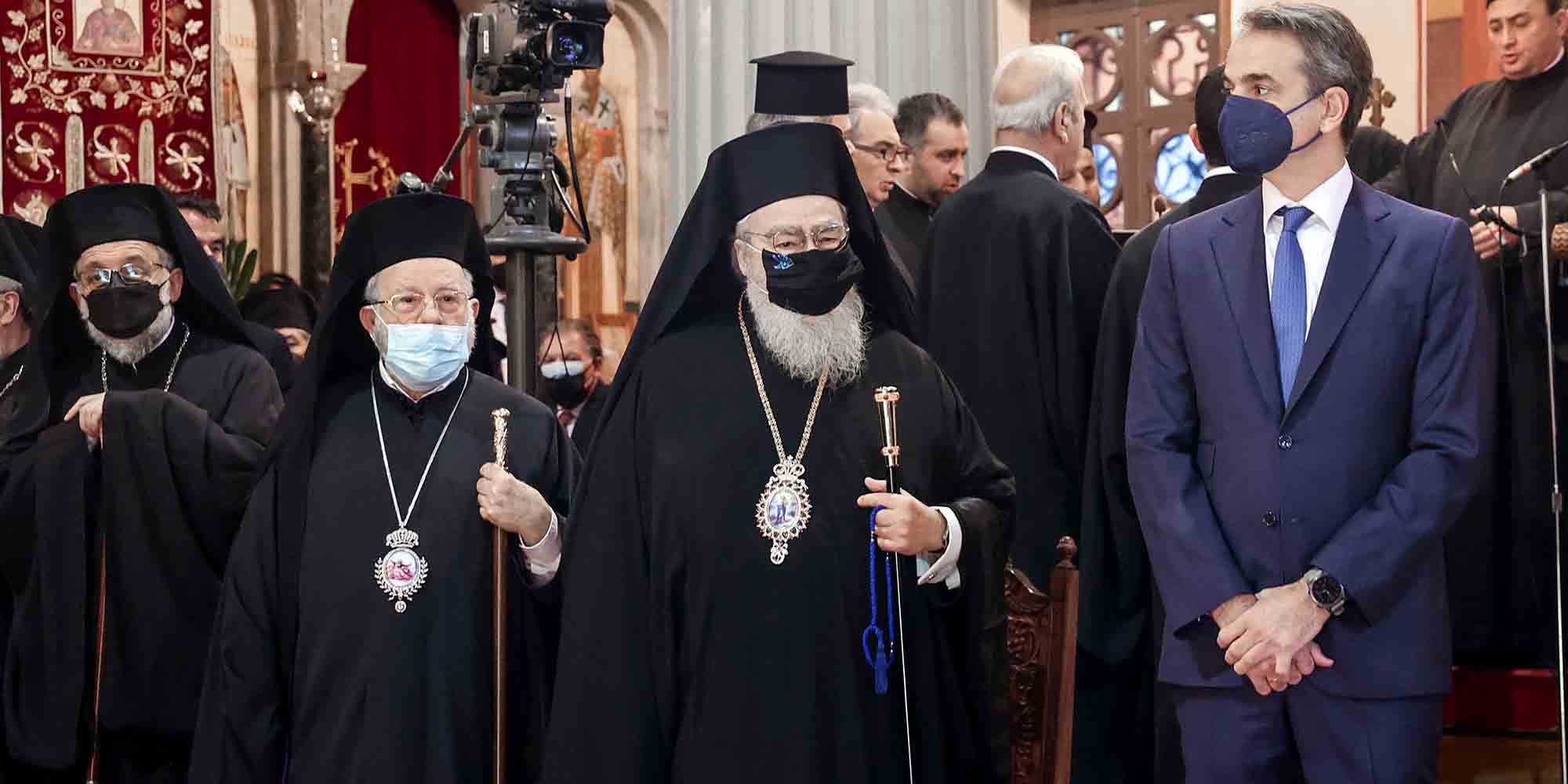 Ο Κυριάκος Μητσοτάκης με τον νέο Αρχιεπίσκοπο Κρήτης