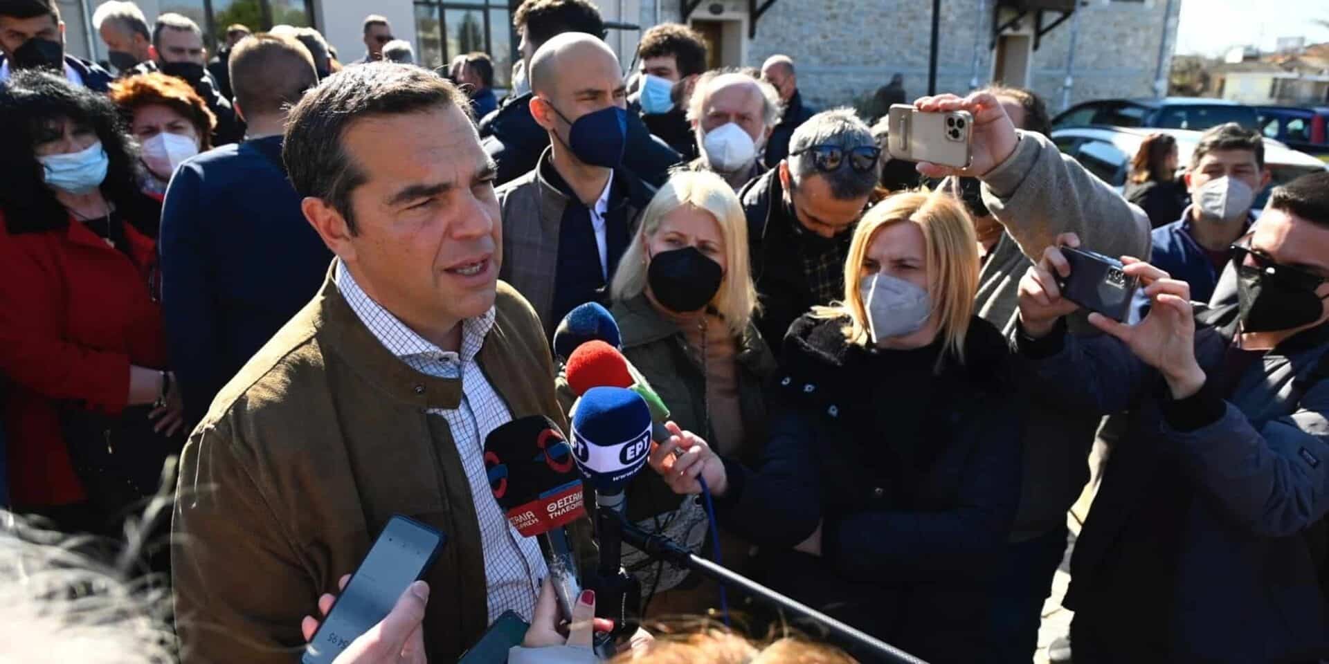Περιγραφή Επίσκεψη του προέδρου του ΣΥΡΙΖΑ Αλέξη Τσίπρα στην Λάρισα