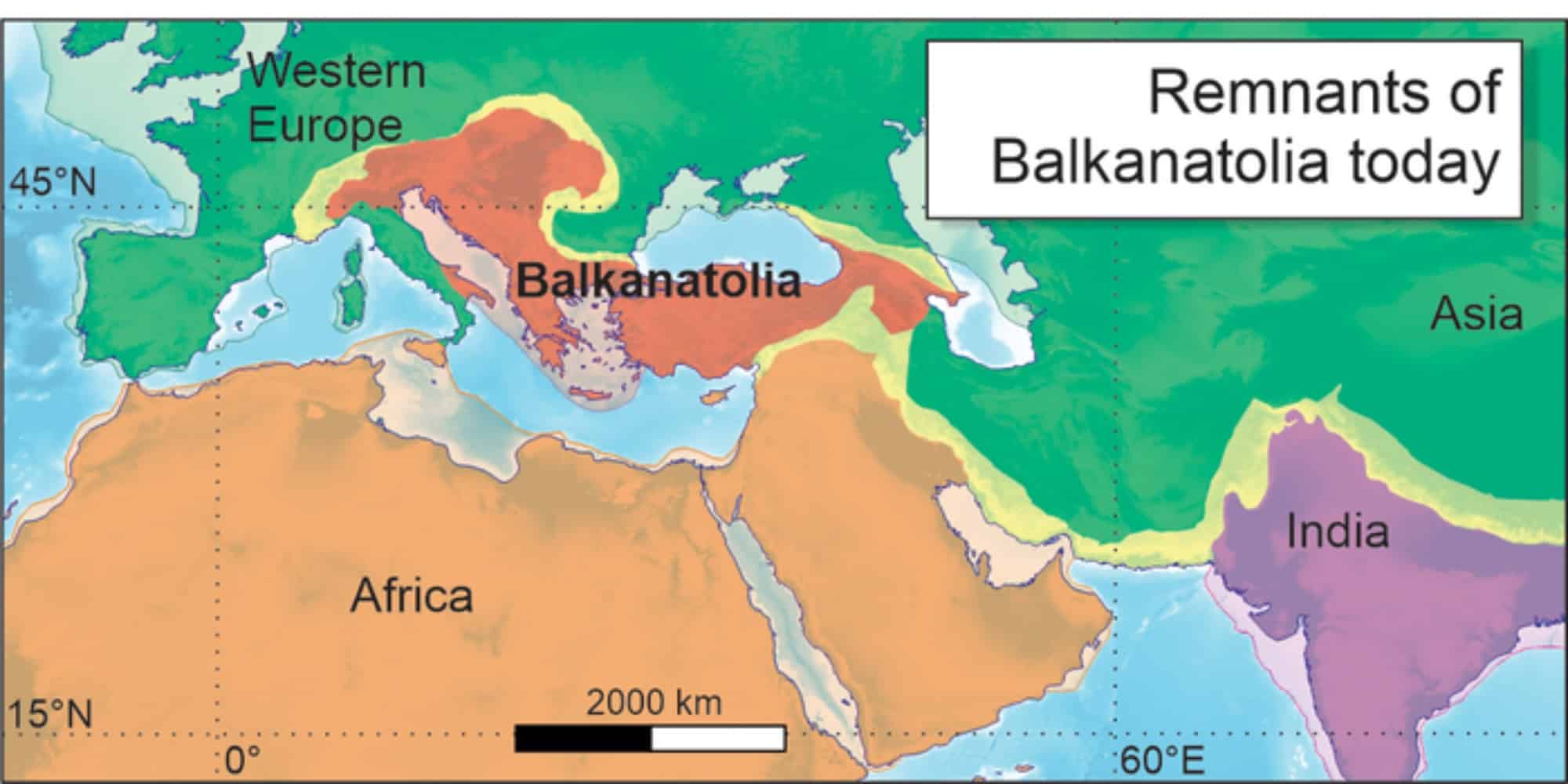Χάρτης που δείχνει που βρισκόταν η Βαλκανατολία