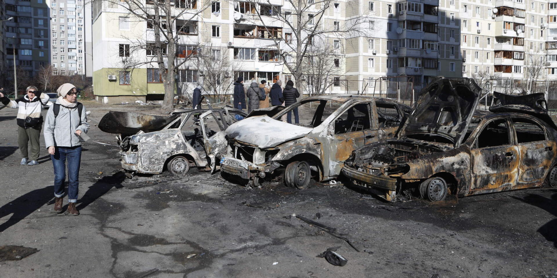 Εικόνα μετά από βομβαρδισμό σε πόλη στην Ουκρανία