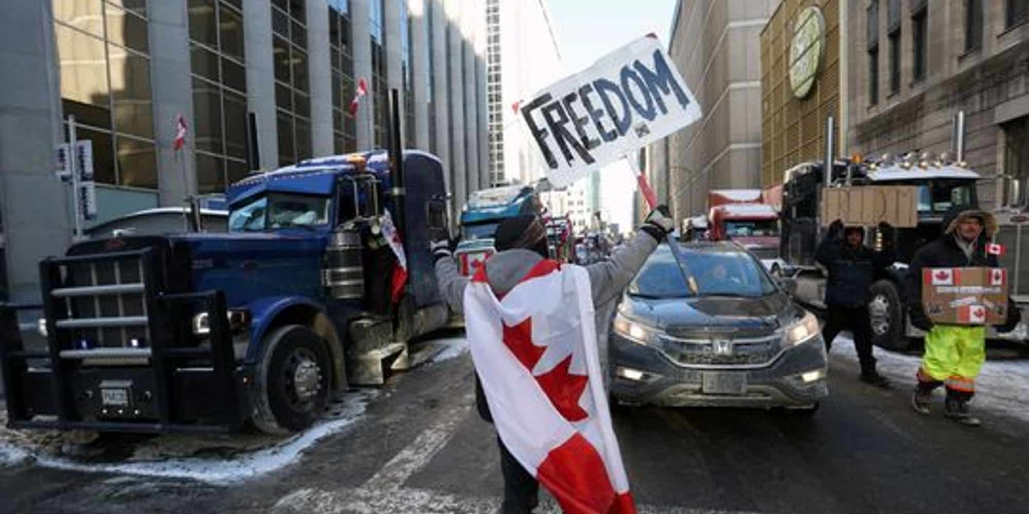 Διαμαρτυρόμενοι στην Οτάβα στον Καναδά