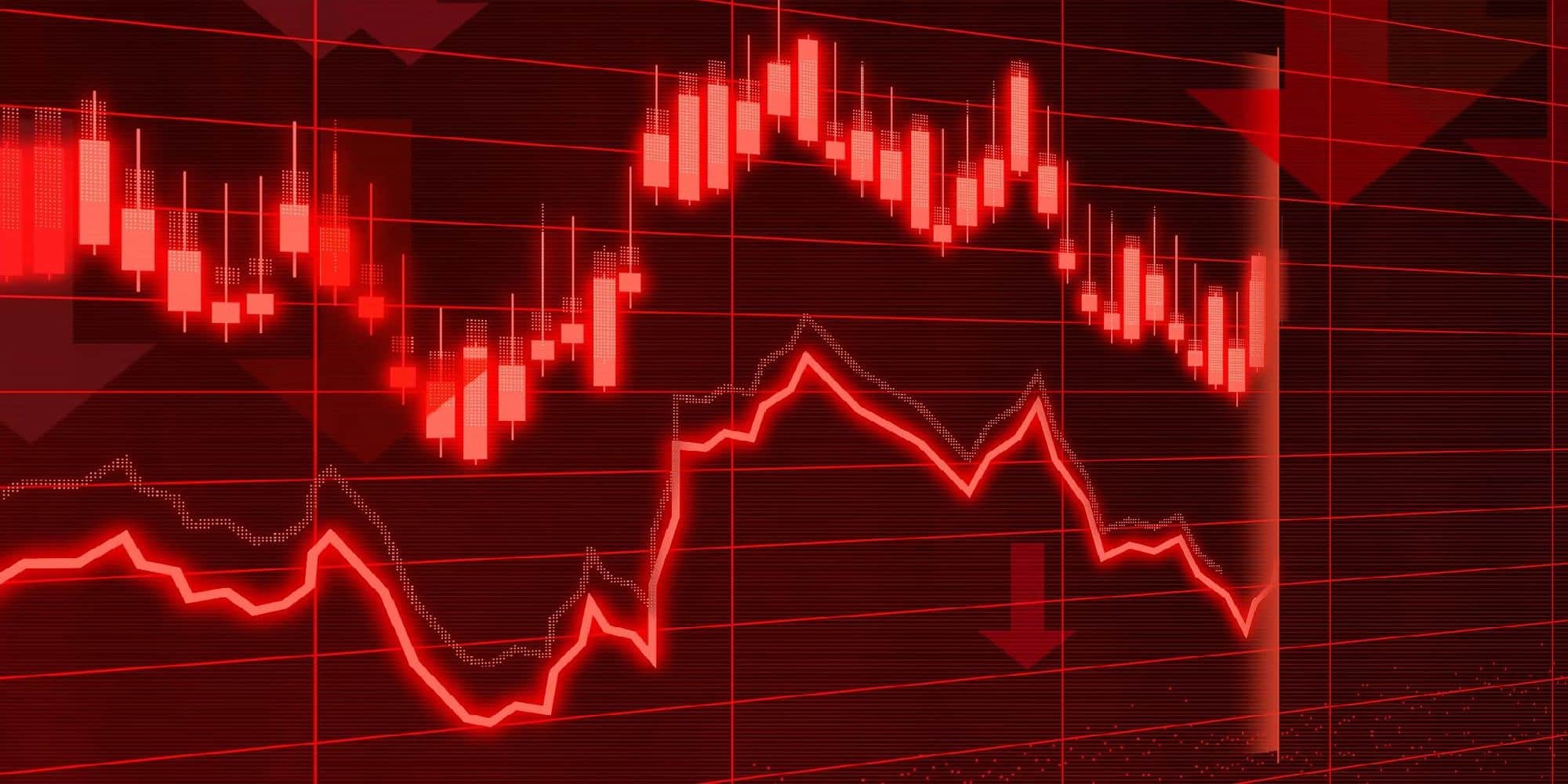 Γράφημα που δείχνει στο «κόκκινο» οικονομικούς δείκτες