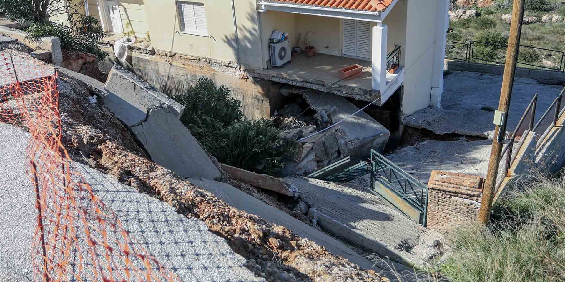 Καθίζηση σπιτιών στον Νέο Βουτζά