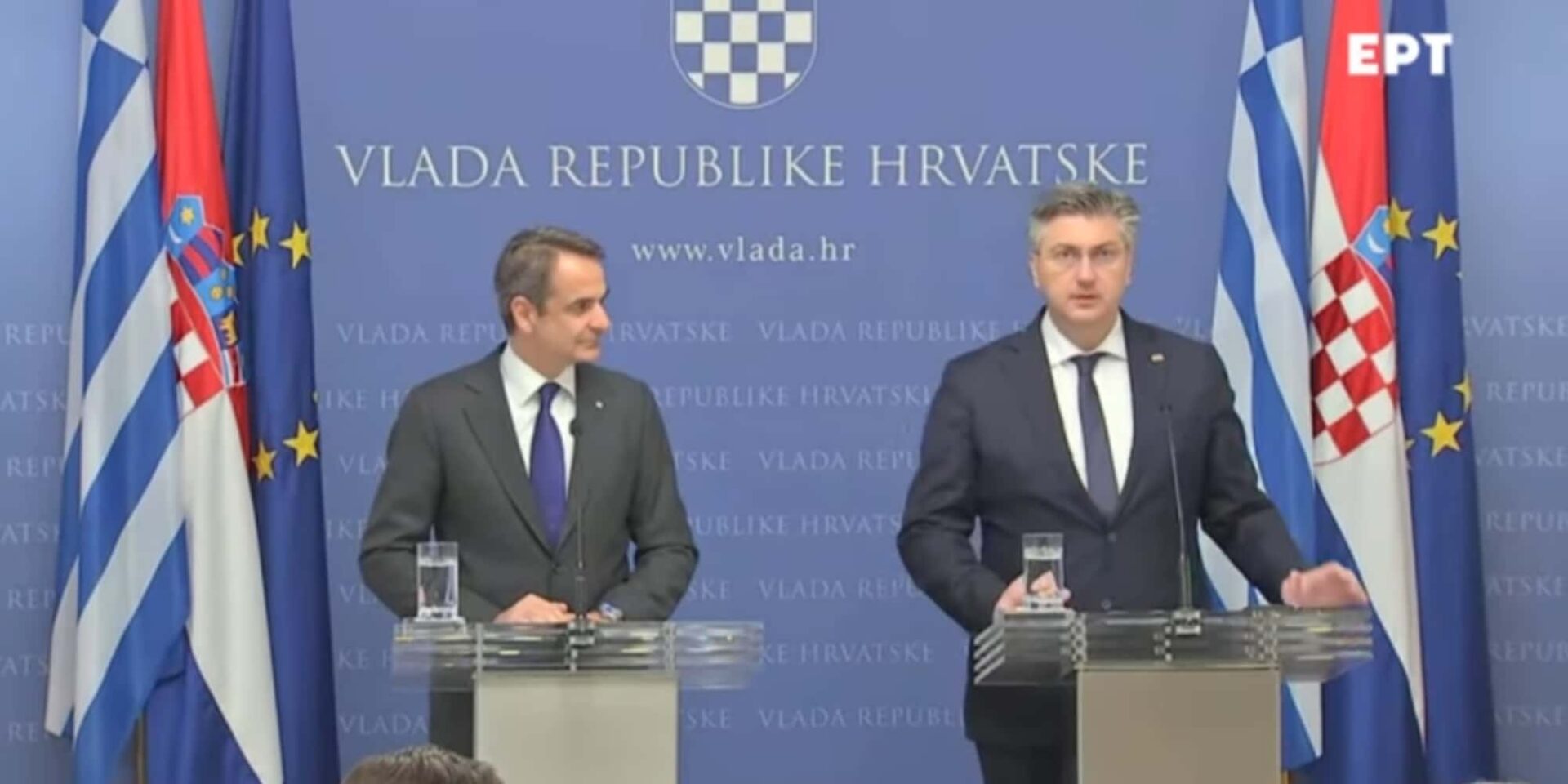 Ο Μητσοτάκης με τον Κροάτη ομόλογό του