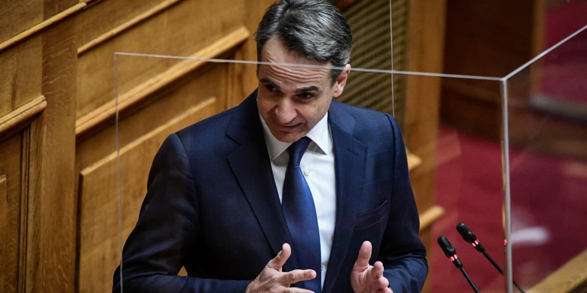 Ο πρωθυπουργός Κυριάκος Μητσοτάκης στη Βουλή