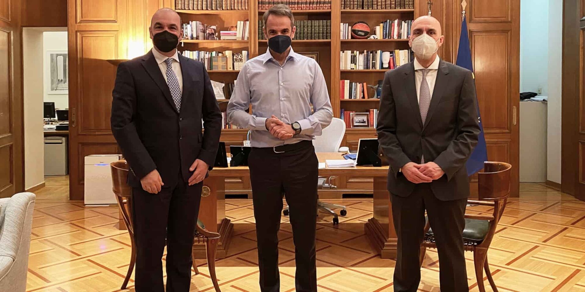Συνάντηση Μητσοτάκη με Μασούτη και Μπρατάκο