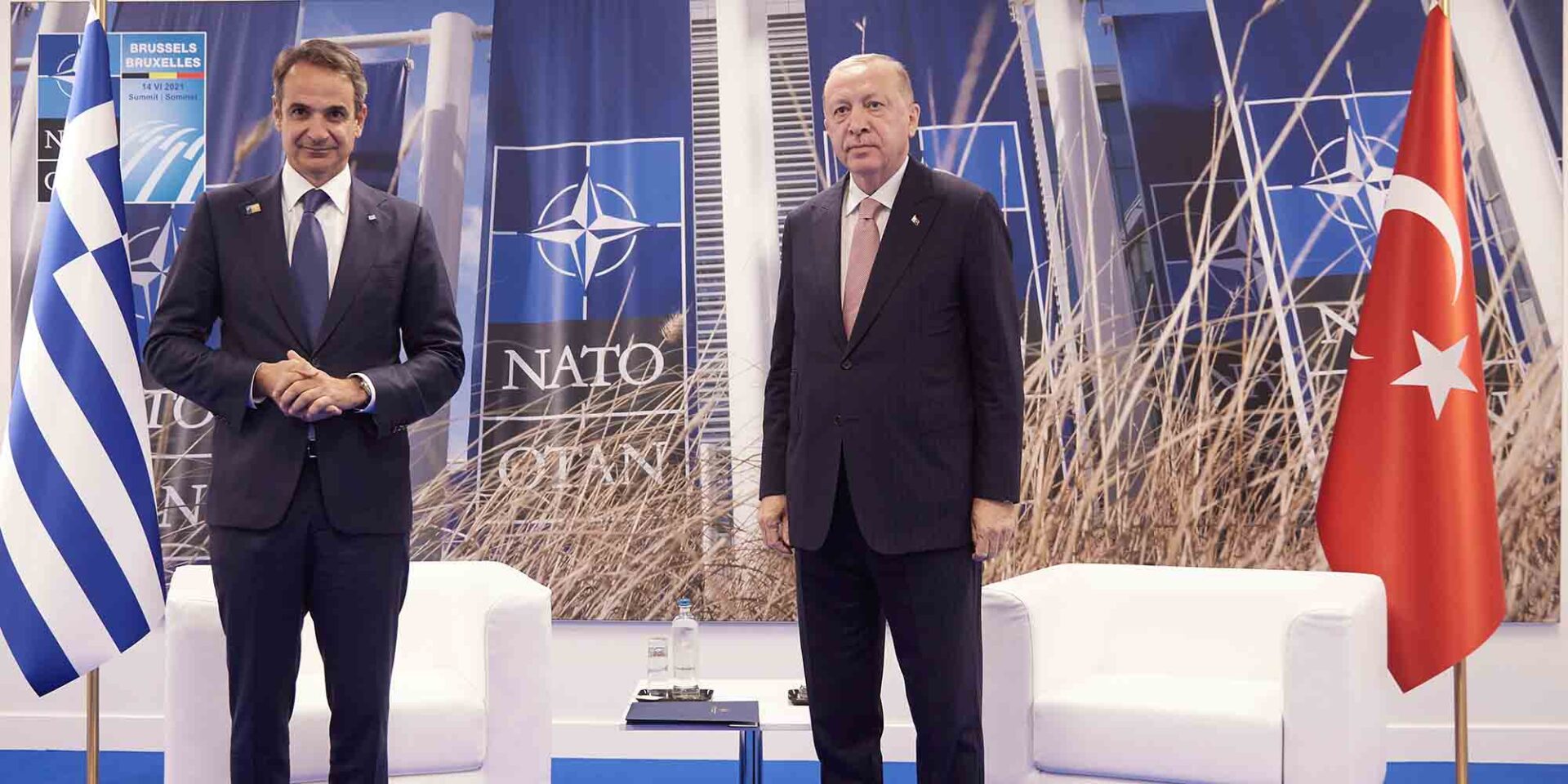Ο Κυριάκος Μητσοτάκης μαζί με τον Ταγίπ Ερντογάν