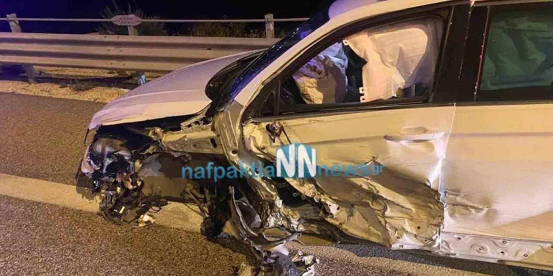 Εικόνα από το τροχαίο στη Ναύπακτο