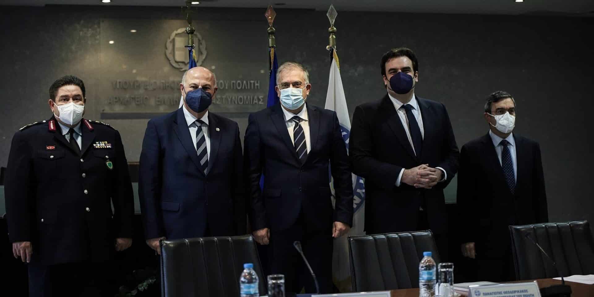 O Μιχαήλ Καραμαλάκης, ο Κώστας Τσιάρας,ο Τάκης Θεοδωρικάκος, ο Κυριάκος Πιερρακάκης και ο Ελευθέριος Οικονόμου