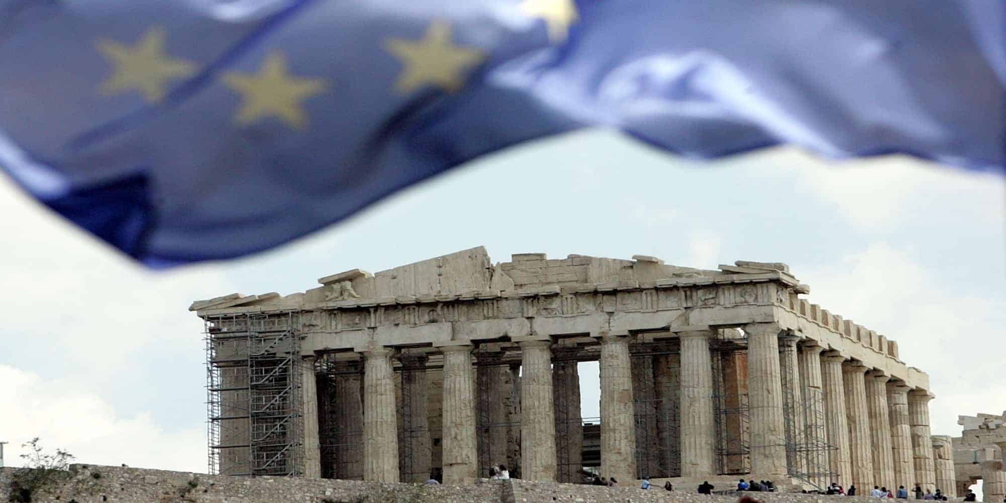 Η Ακρόπολη με τη σημαία της ΕΕ