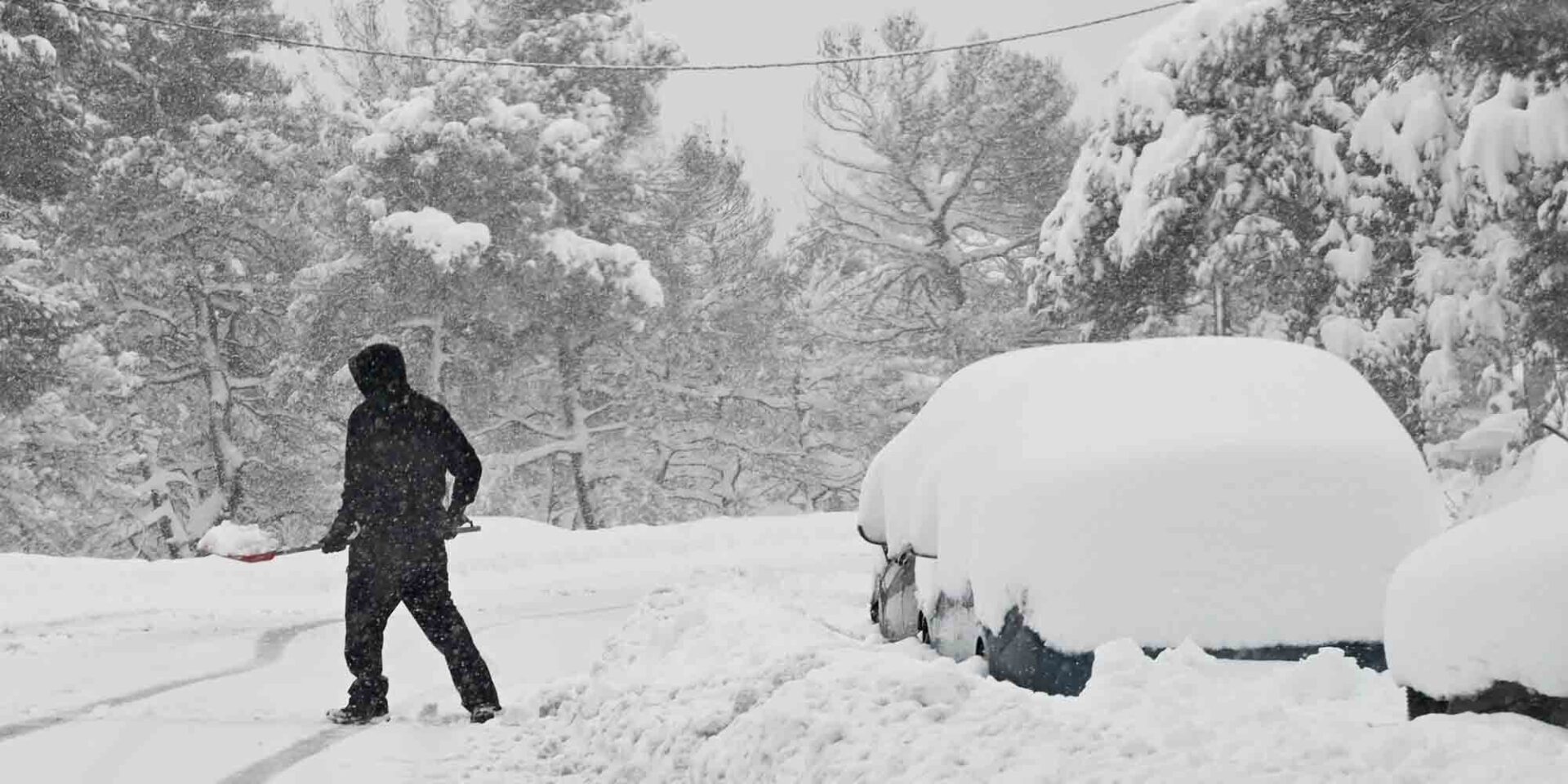 Χιονόπτωση στις Αφίδνες Αττικής