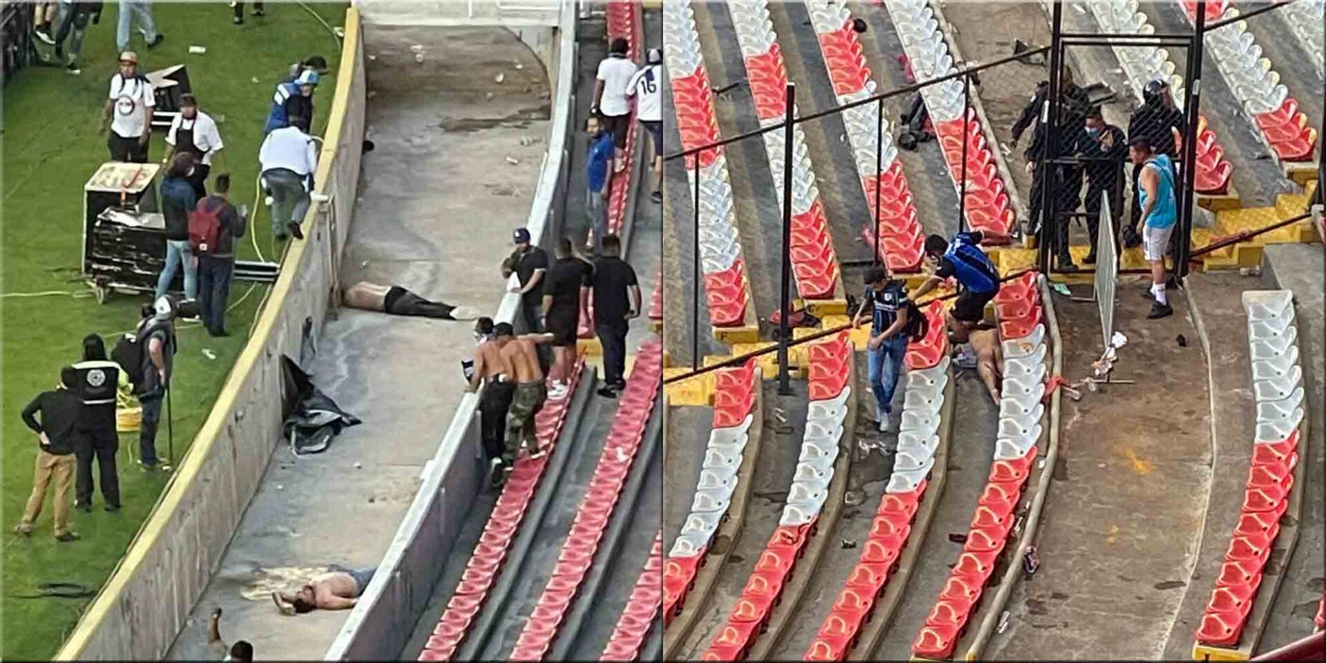 Πεσμένα κορμιά στις κερκίδες μετά τα επεισόδια στο Μεξικό