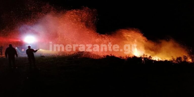 Ζάκυνθος: Μάχη με τις φλόγες σε δύο μέτωπα δίνει η Πυροσβεστική – Κοντά στα 9 Μποφόρ οι άνεμοι (βίντεο)