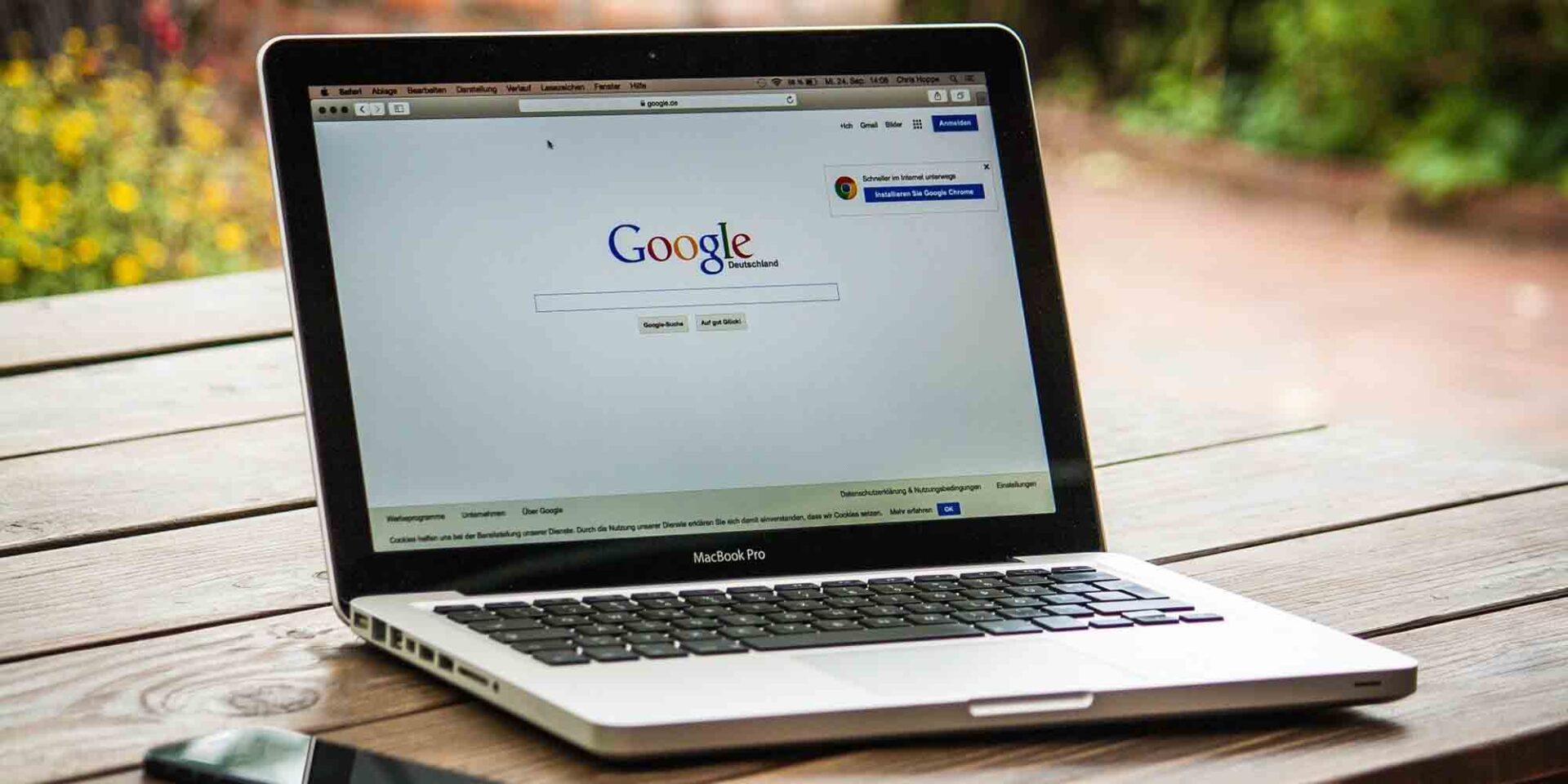 Η google σε φορητό υπολογιστή