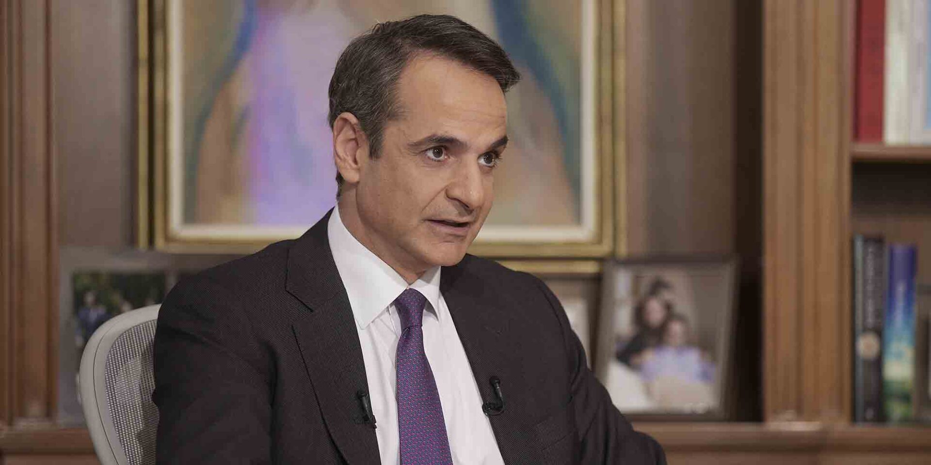 Ο Κυριάκος Μητσοτάκης στο Μέγαρο Μαξίμου