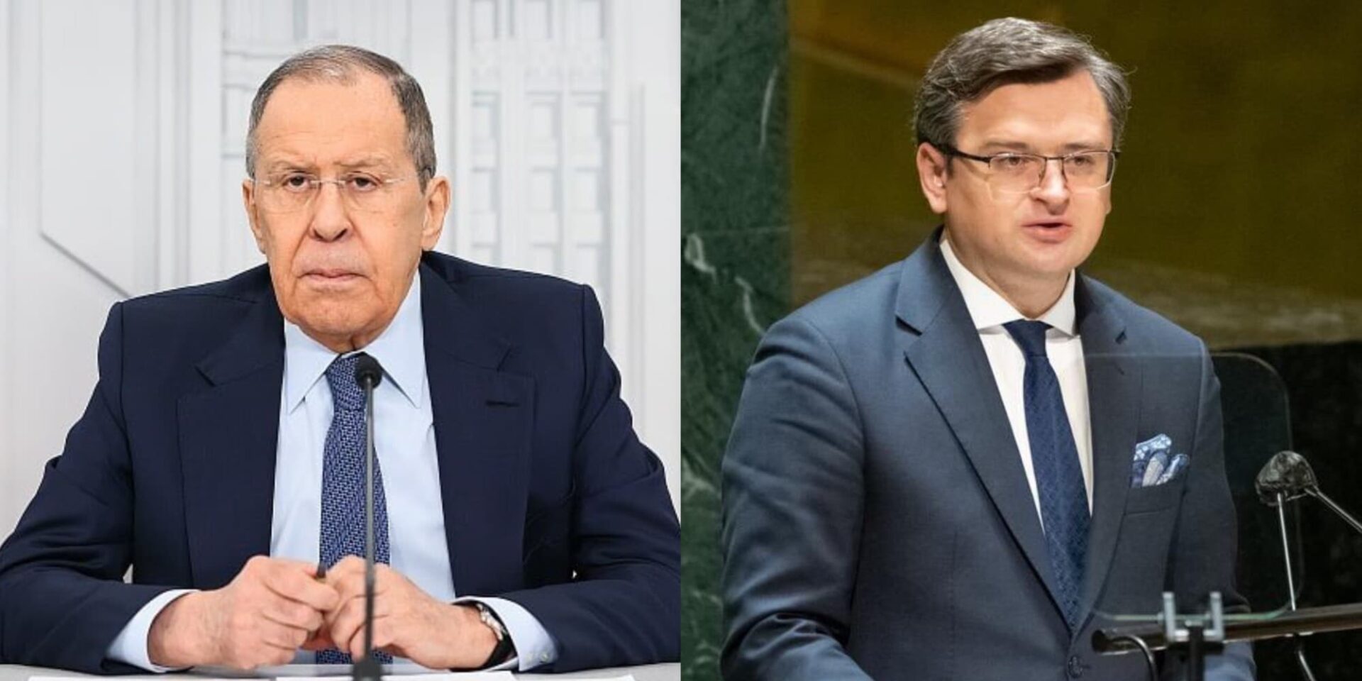 Οι Εξωτερικών Ρωσίας και Ουκρανίας Σεργκέι Λαβρόφ και Ντμίτρο Κουλέμπα
