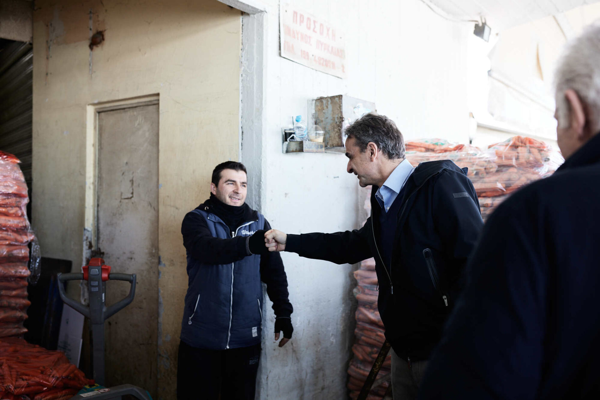 Ο Κ. Μητσοτάκης στην λαχαναγορα