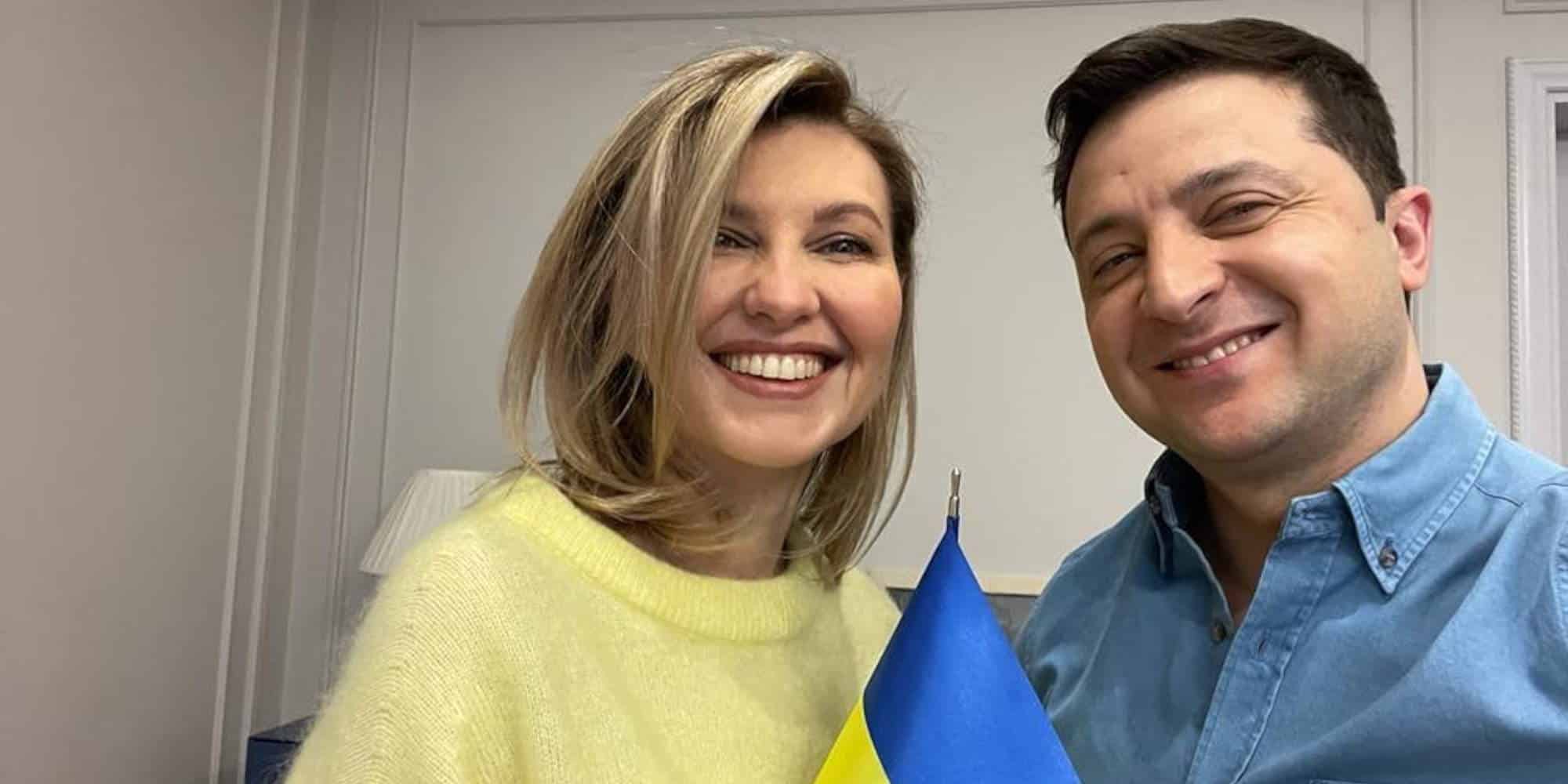Η Ολένα Ζελένσκα με τον σύζυγό της, τον Ουκρανό πρόεδρο