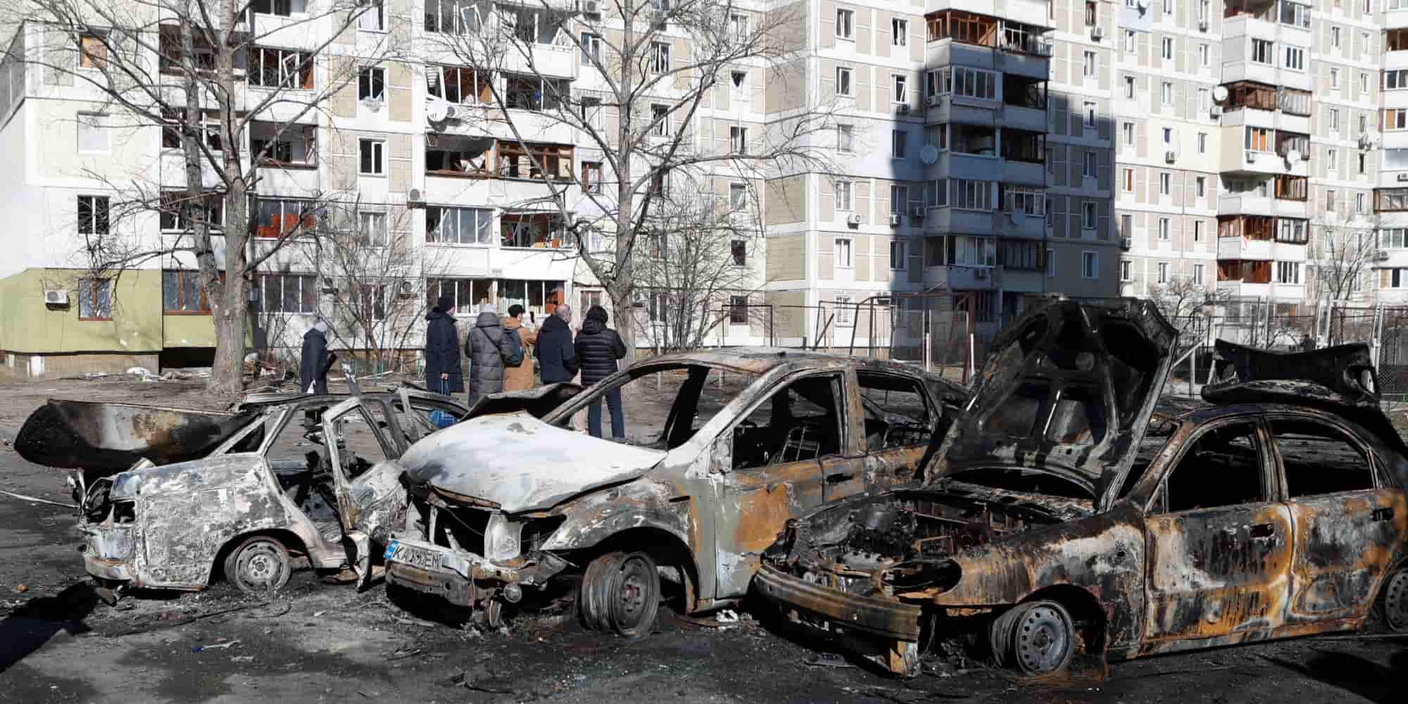 Καμμένα αυτοκίνητα στην Ουκρανία