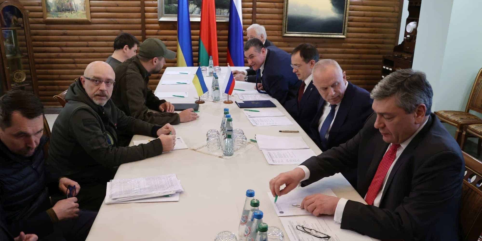 Εικόνα από τις διαπραγματεύσεις Ρωσίας με την Ουκρανία / Φωτογραφία: ΑΠΕ-ΜΠΕ