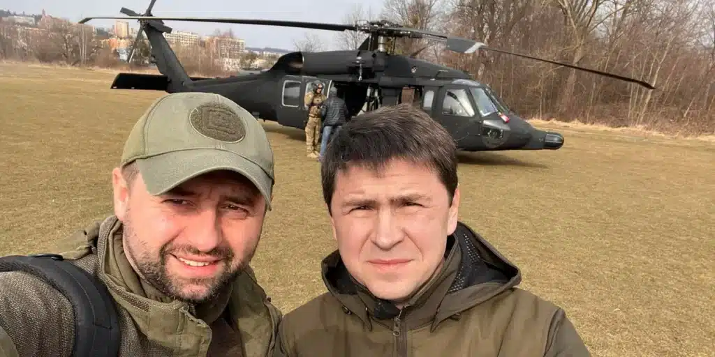Το ελικόπτερο με τους Ουκρανούς διαπραγματευτές 
