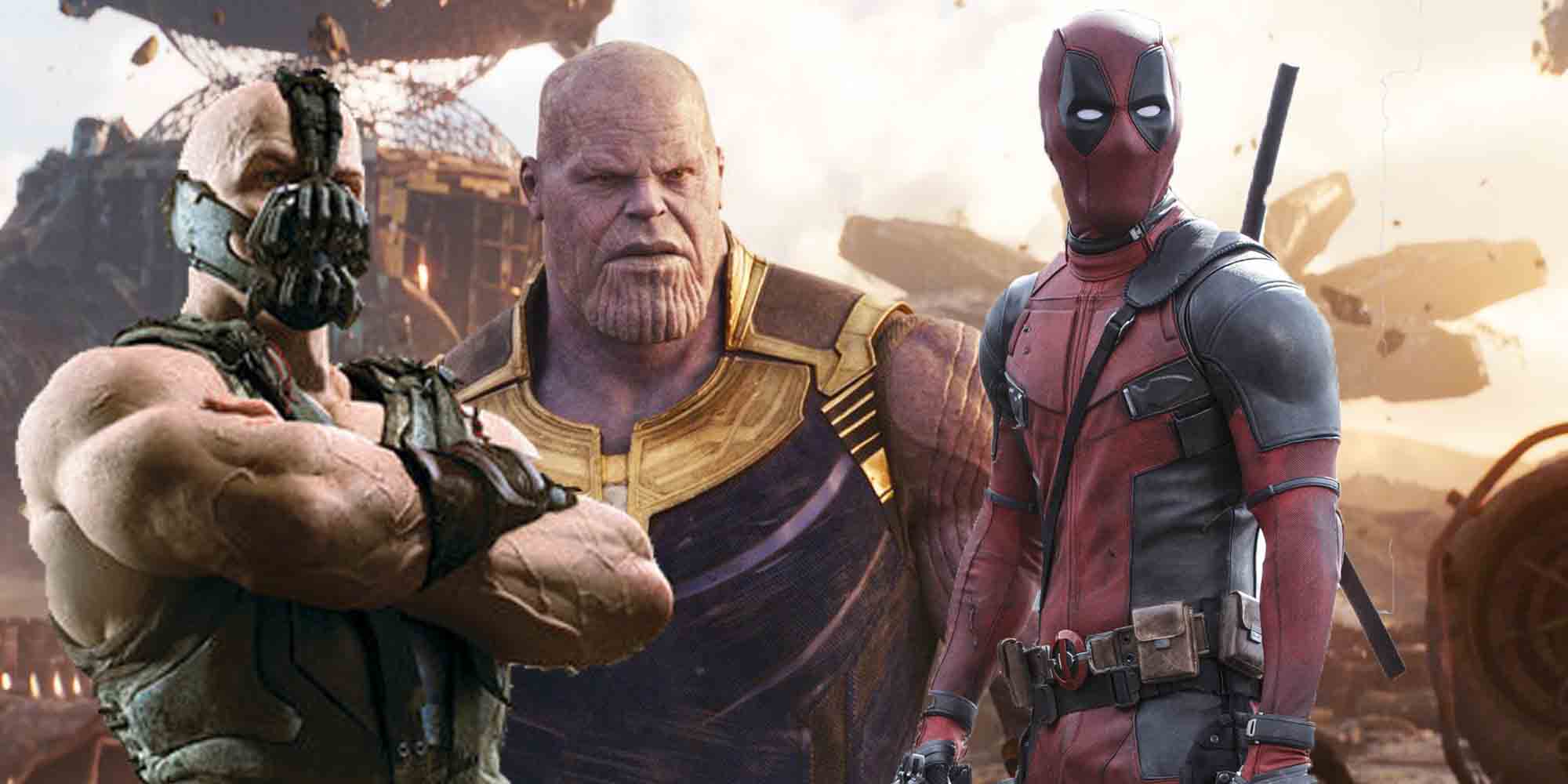 Μπέιν, Θάνος και Deadpool χαρακτήρες ταινιών με σούπερ ήρωες