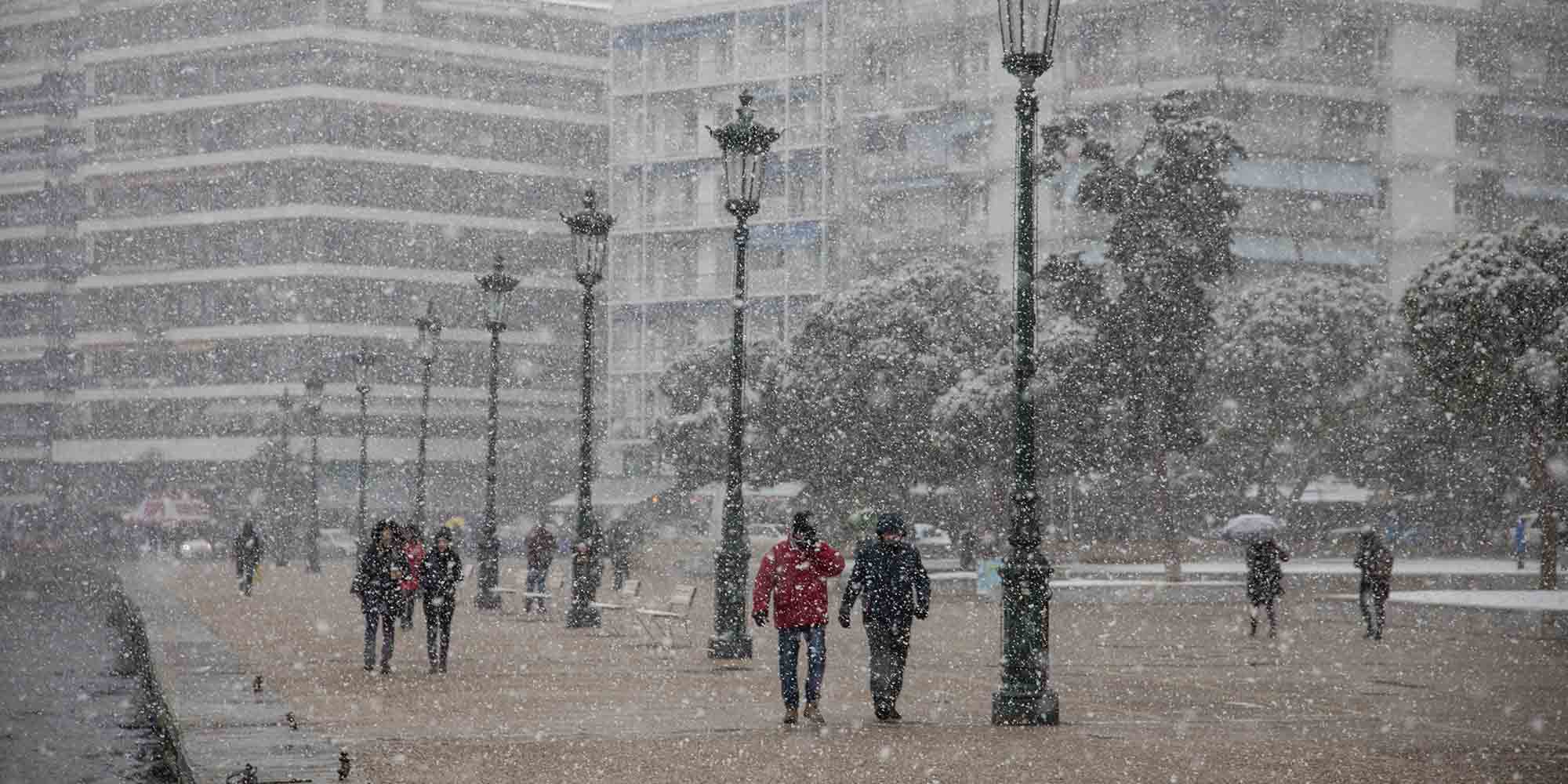 Η Θεσσαλονίκη με χιόνι