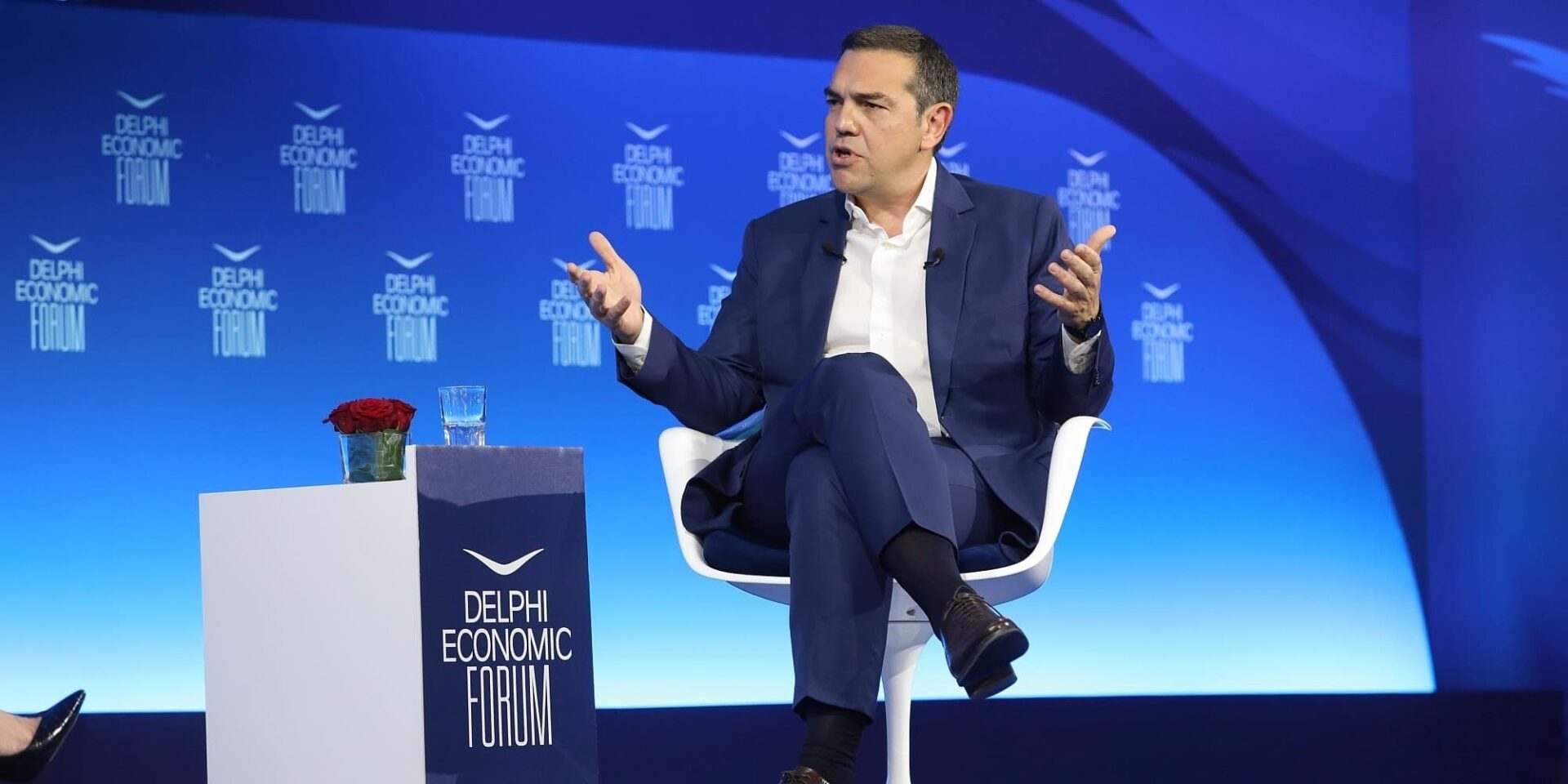 O Αλέξης Τσίπρας στο Φόρουμ των Δελφών