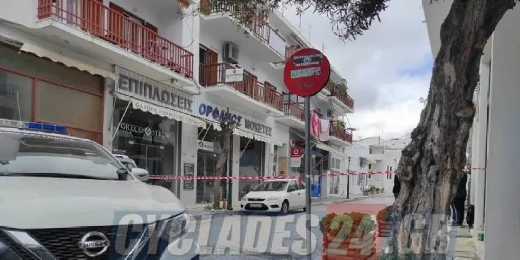 Το σημείο που έγινε η δολοφονία του 50χρονου στην Τήνο / Φωτογραφία: Cyclades24.gr