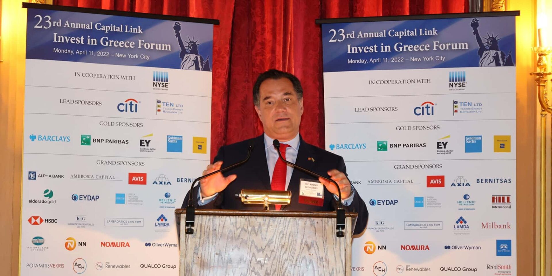 Ο Άδωνις Γεωργιάδης στη Νέα Υόρκη για το Capital Link Forum