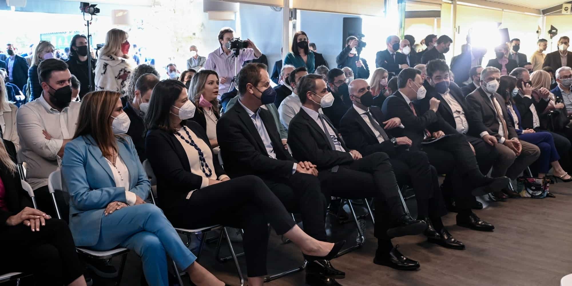 O Κυριάκος Μητσοτάκης στο προσυνέδριο της ΝΔ
