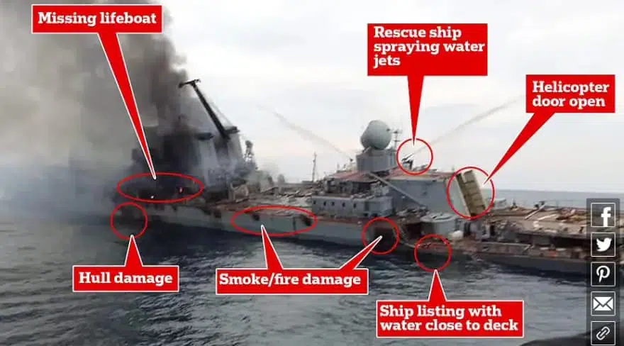 moskva 18 4 22 - moskva: daily mail και independent επιβεβαιώνουν την αυθεντικότητα των φωτογραφιών από τη βύθιση του ρωσικού πλοίου (εικόνες & βίντεο)