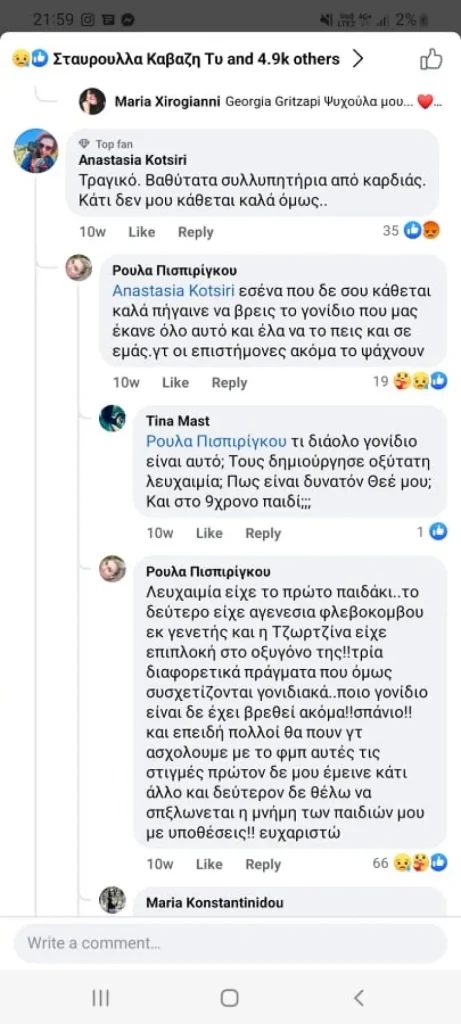 Η Ρούλα Πισπιρίγκου την ημέρα της κηδείας της Τζωρτζίνας τσακωνόταν για το τι σκότωσε τα παιδιά της (εικόνες)