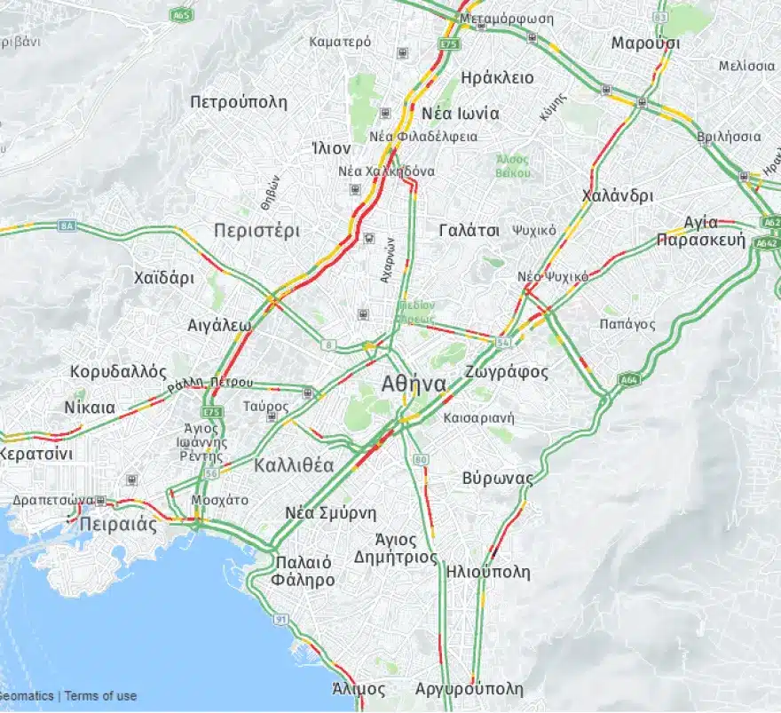 Κίνηση: Μποτιλιάρισμα στον Κηφισό - Ποιοι δρόμοι είναι «πηγμένοι»