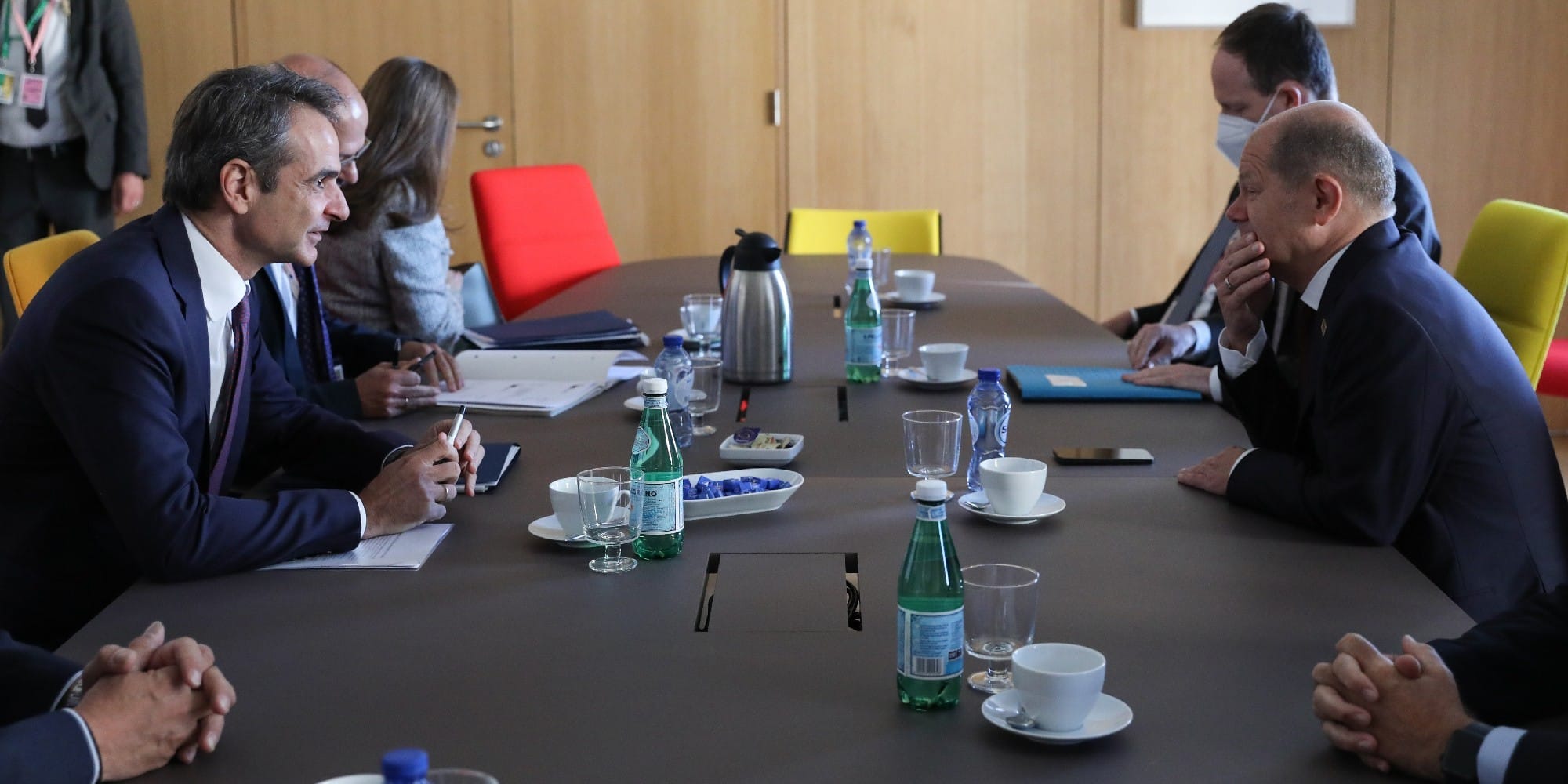 Συνάντηση Κυριάκου Μητσοτάκη με τον Καγκελάριο της Γερμανίας Όλαφ Σολτς