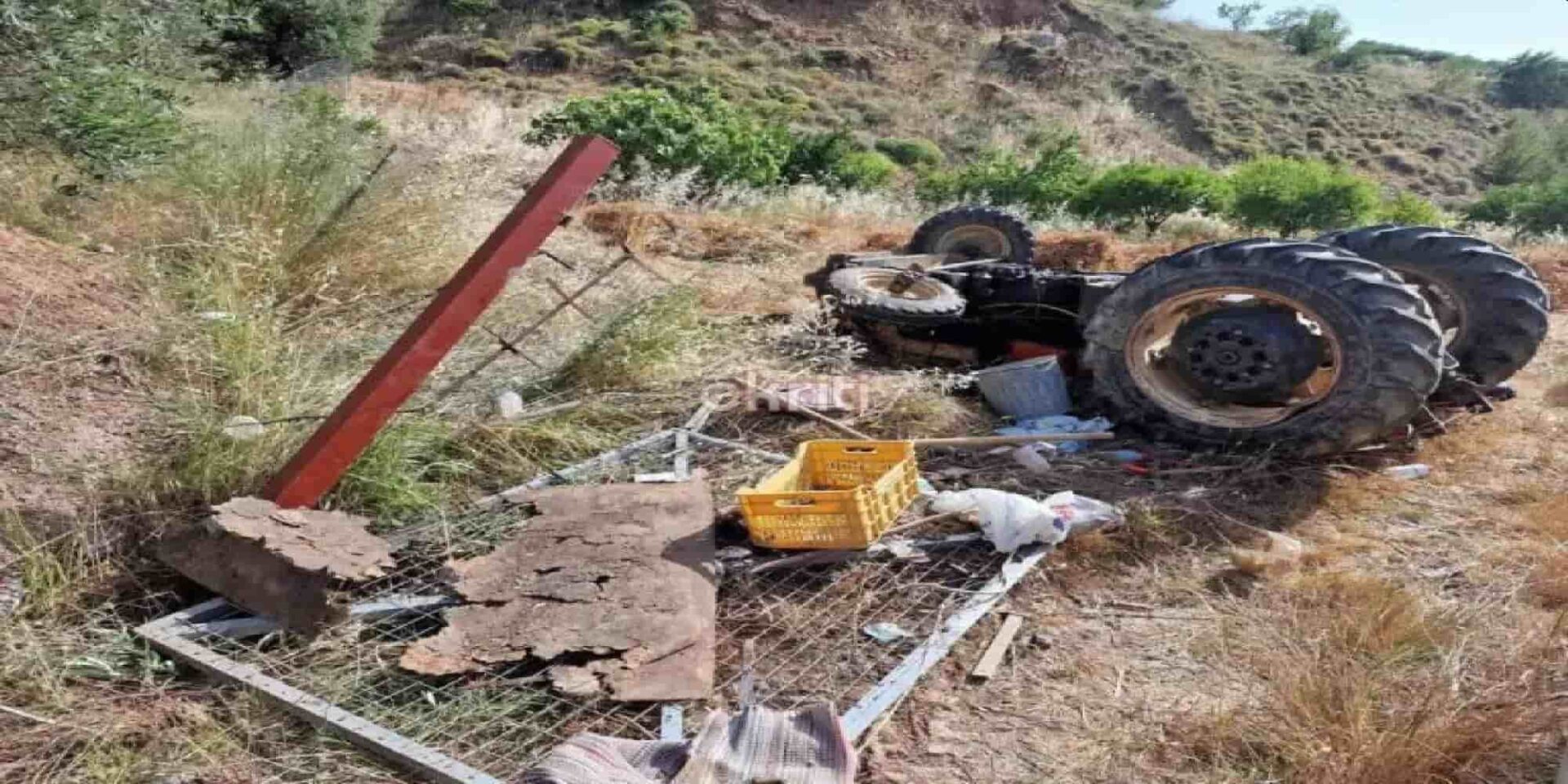 Το τρακτέρ του άτυχου αγρότη από την Κρήτη