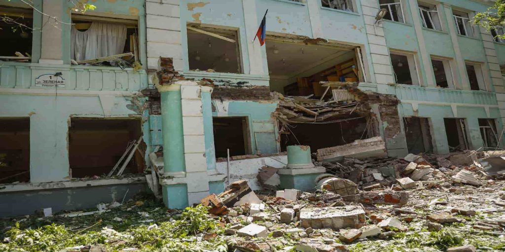 Κατεστραμμένο σχολείο στην Ουκρανία