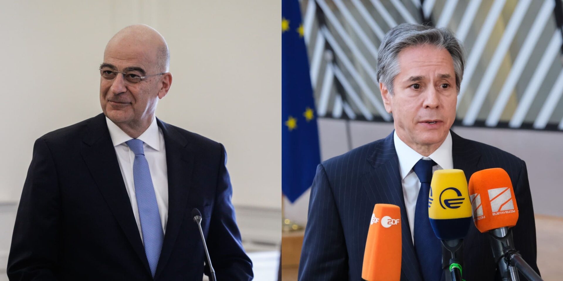 Ο υπουργός Εξωτερικών Νίκος Δένδιας και ο Αμερικανός υπουργός Εξωτερικών Άντονι Μπλίνκεν