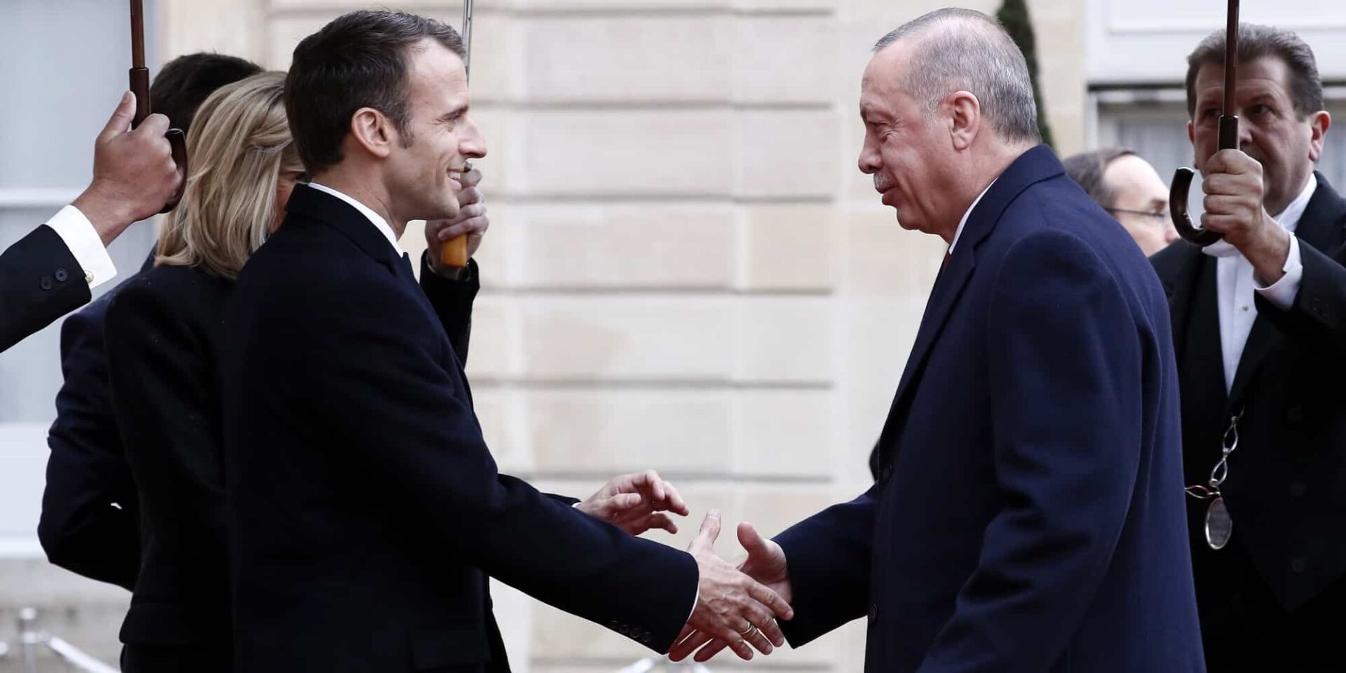 Ο Εμανουέλ Μακρόν με τον Ρετζέπ Ταγίπ Ερντογάν