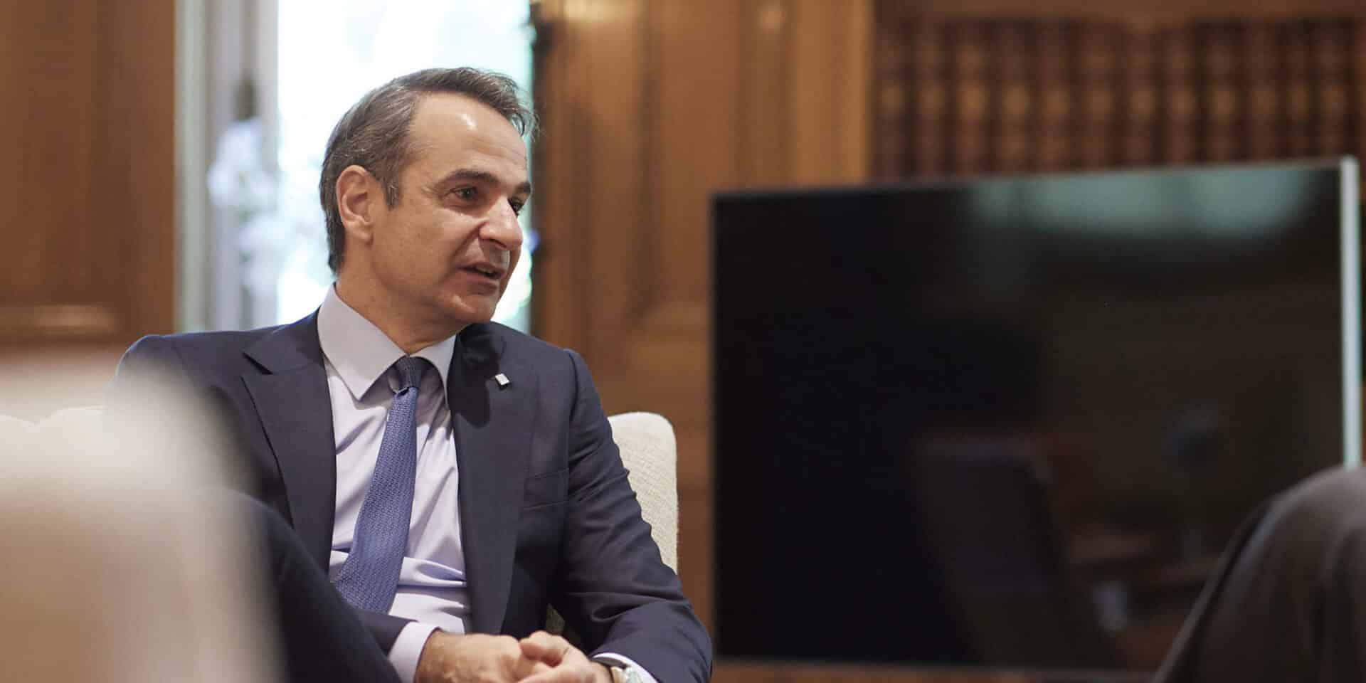 Ο Κυριάκος Μητσοτάκης στο Μέγαρο Μαξίμου