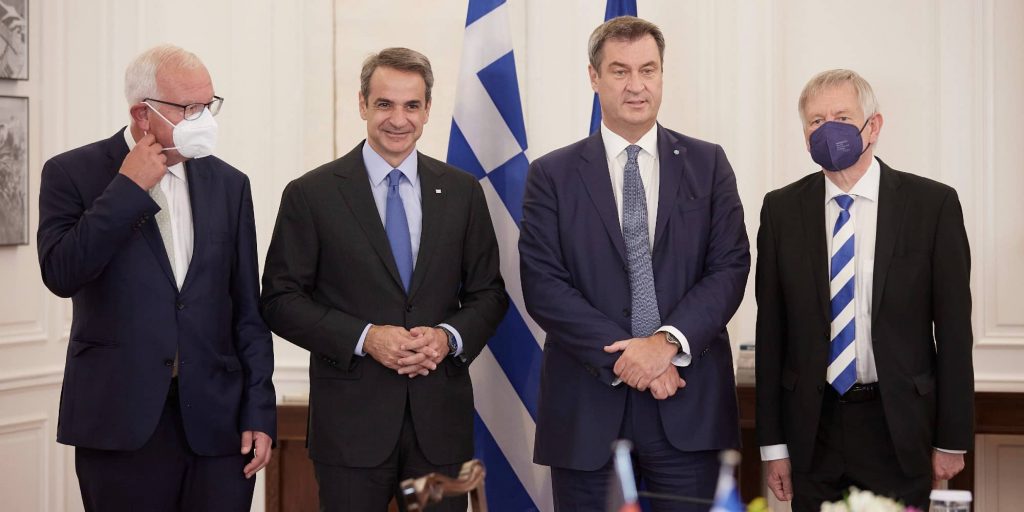 Ο Κυριάκος Μητσοτάκης συναντήθηκε με τον πρωθυπουργό της Βαυαρίας