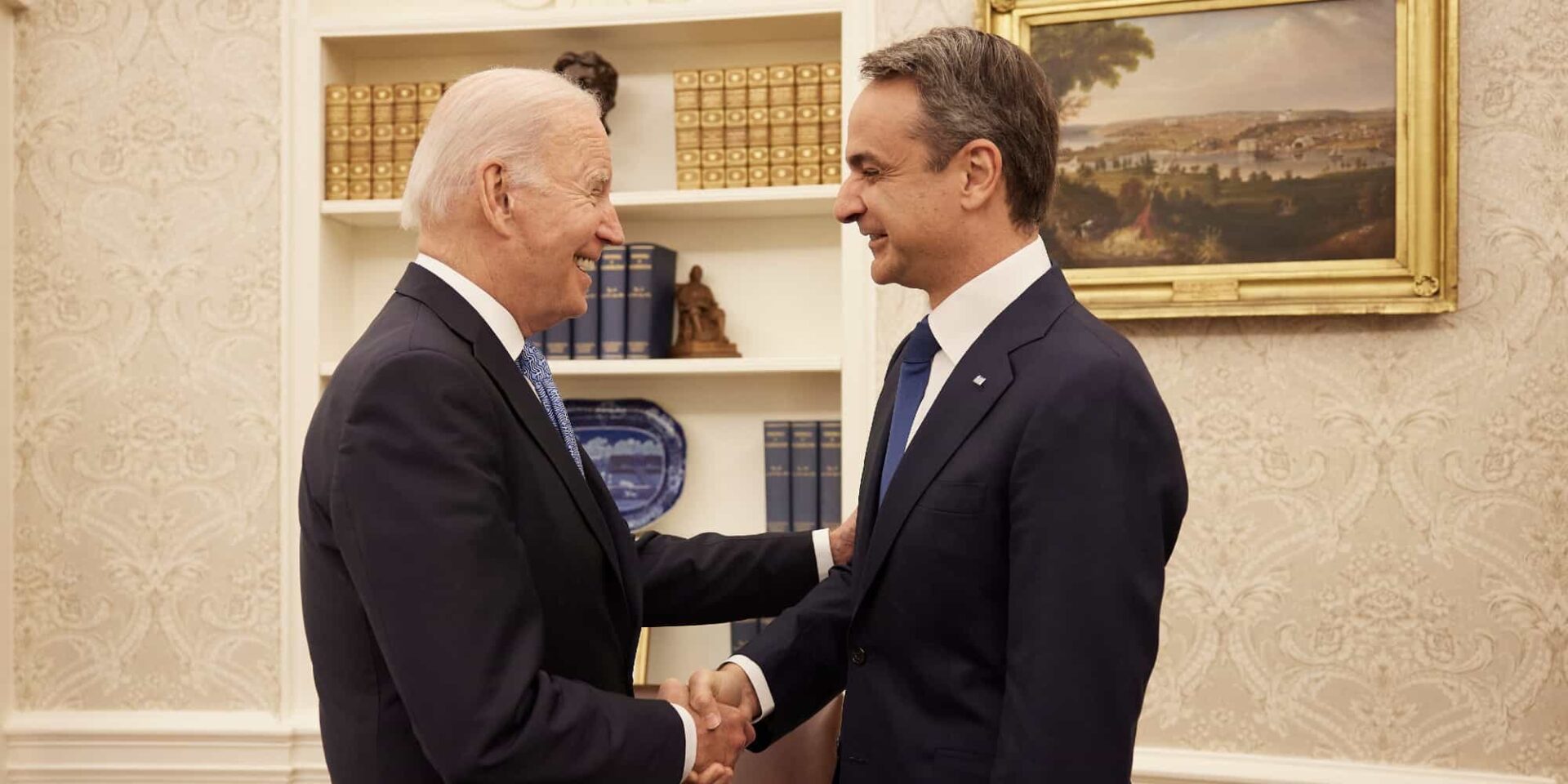 Ο Κυριάκος Μητσοτάκης και ο Τζο Μπάιντεν