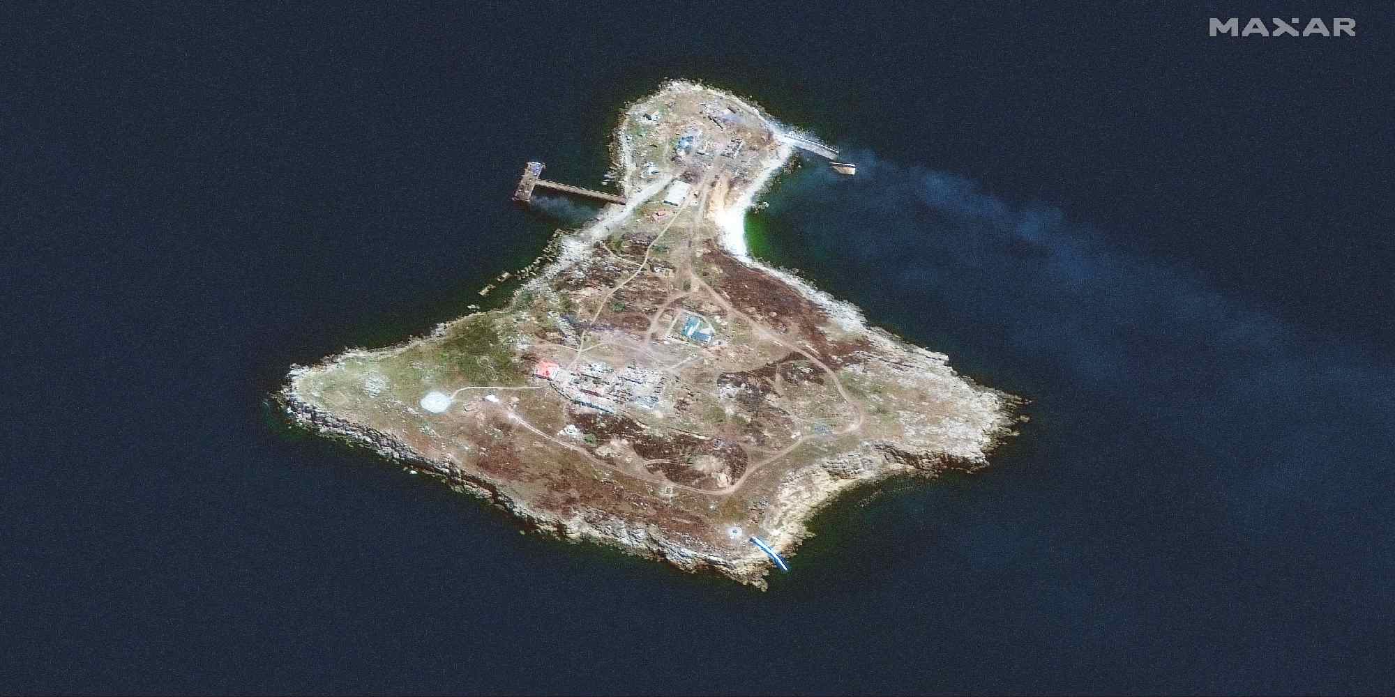 Δορυφορική εικόνα από την Maxar Technologies στο Φιδονήσι